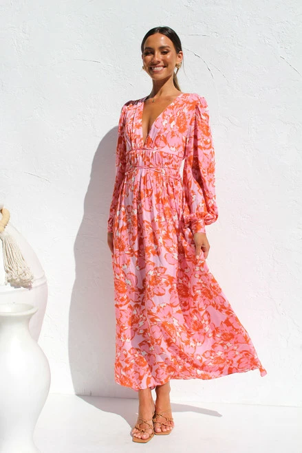 Olena Dress PINK FLORAL - Image 4