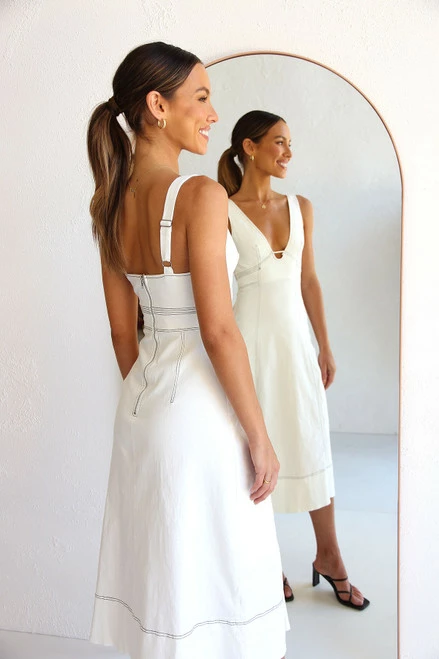 Elki Dress WHITE DENIM - Image 4