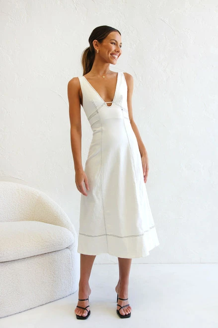 Elki Dress WHITE DENIM