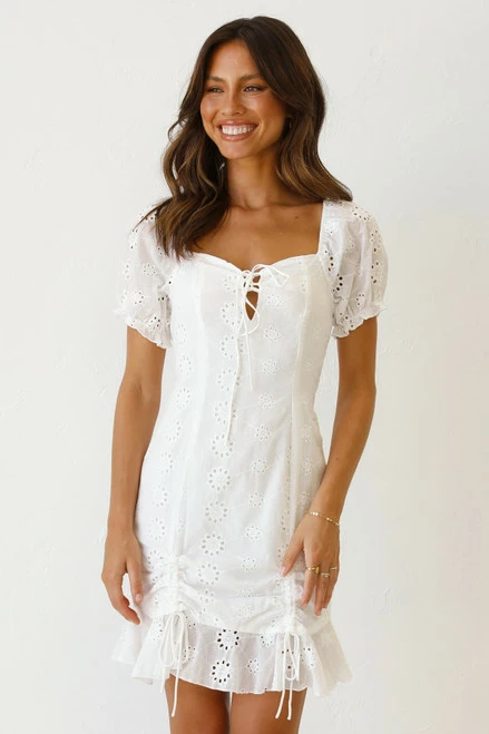 Hope Mini Dress WHITE - Image 4