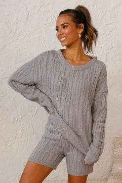 Logan Knit Shorts GREY