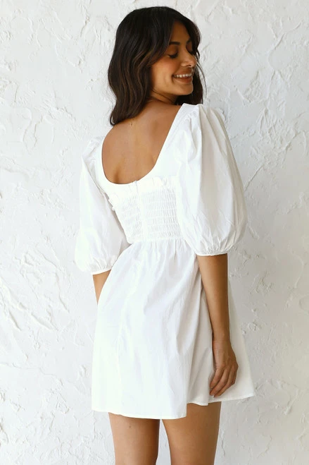 Abbey Mini Dress WHITE - Image 2