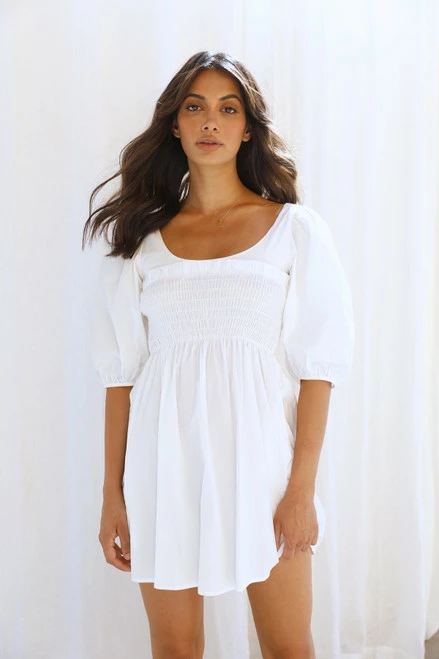 Abbey Mini Dress WHITE - Image 4