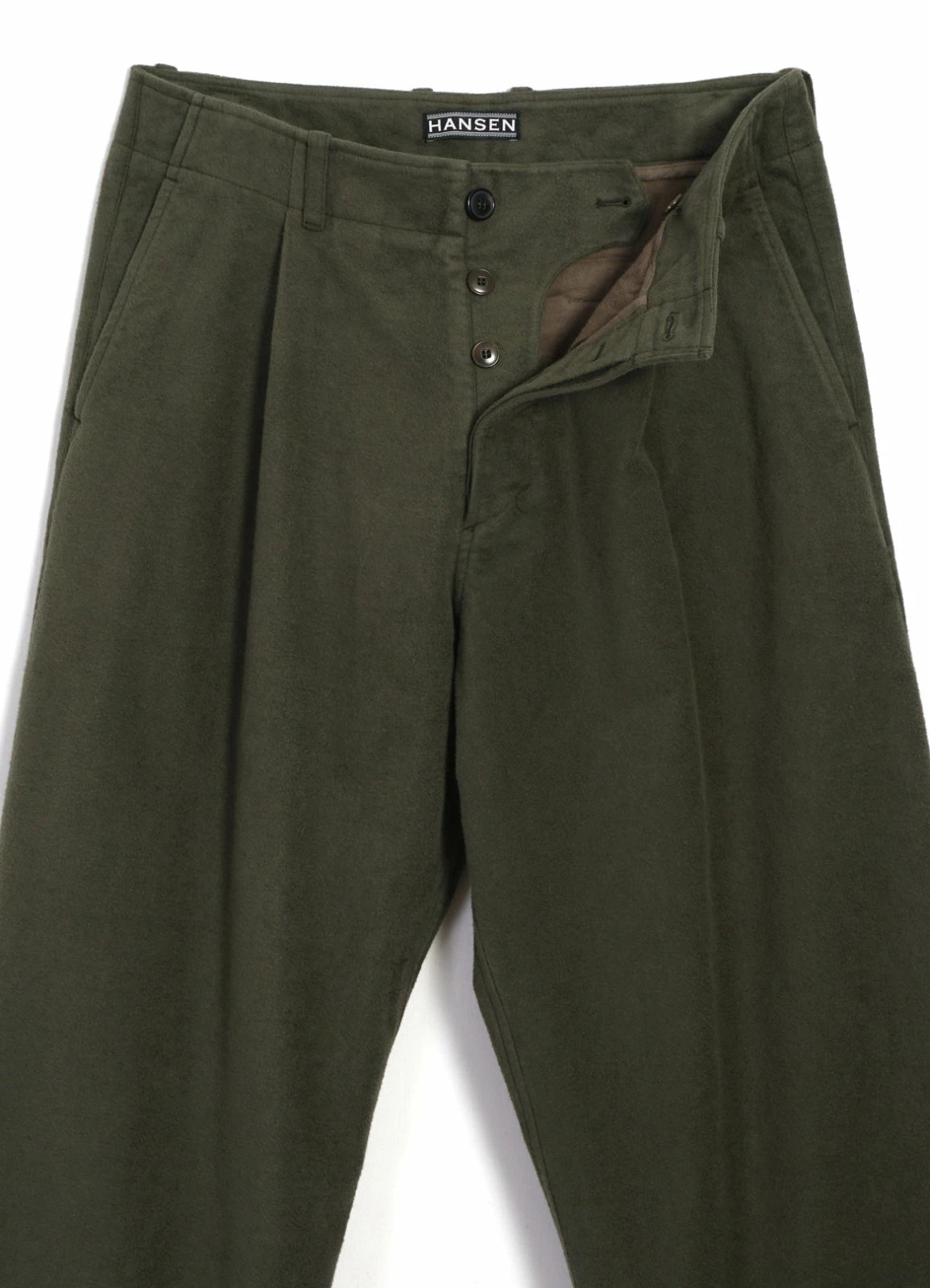 HANSEN GARMENTS BOBBY | Super Wide Pleated Trousers | Dark Green - Image 6