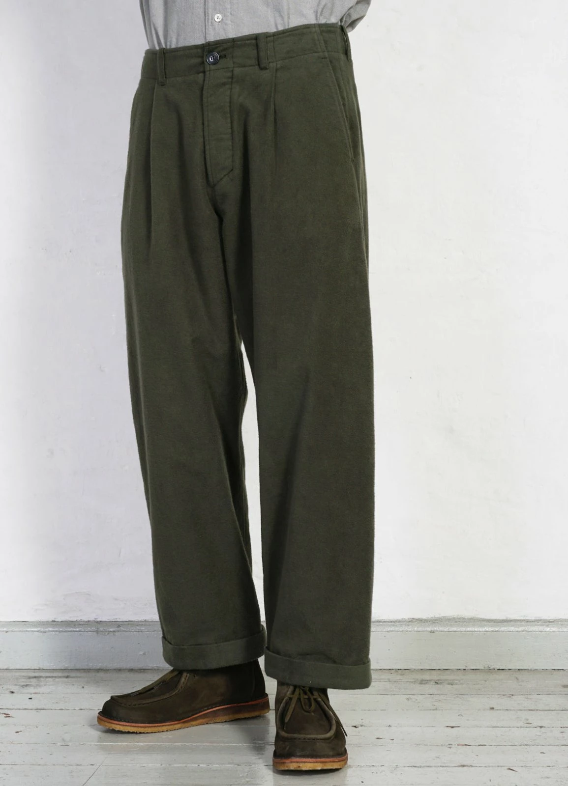 HANSEN GARMENTS BOBBY | Super Wide Pleated Trousers | Dark Green - Image 2