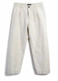 HANSEN GARMENTS BOBBY | Super Wide Pleated Trousers | Flax Nature