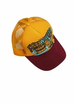 KAPITAL FREE WHEELIN | Trucker Cap | Gold/Burgundy