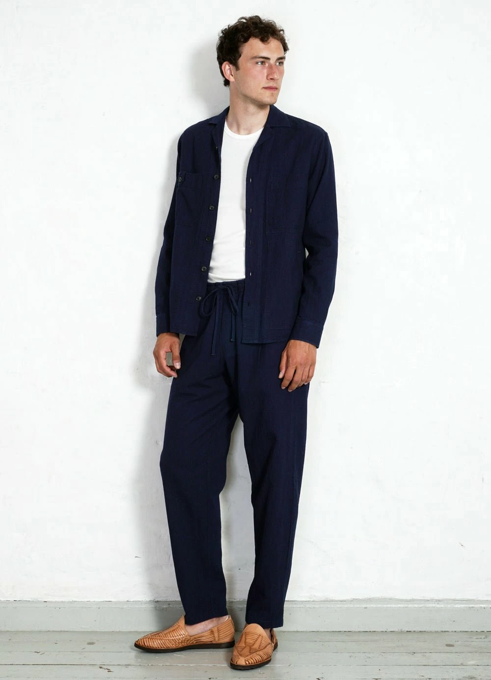 HANSEN GARMENTS JACK | Casual Drawstring Pants | Waffle Indigo - Image 2