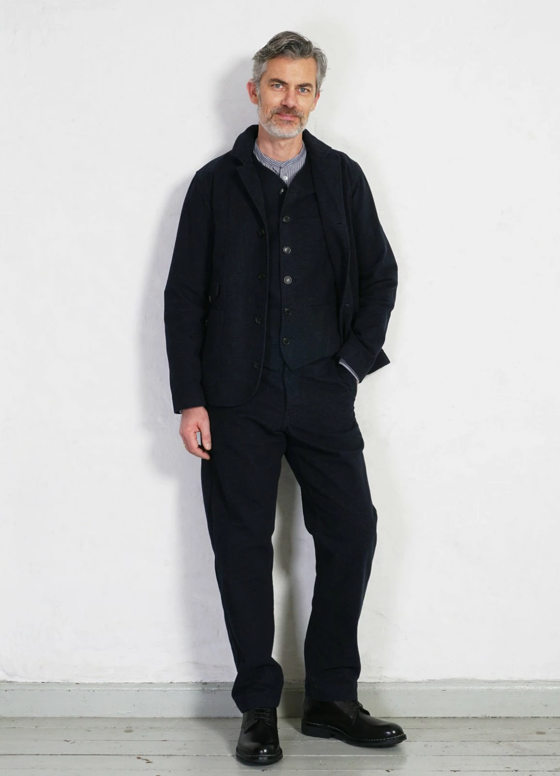 HANSEN GARMENTS KEN | Wide Cut Trousers | Broken Blue - Image 9