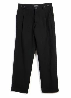 HANSEN GARMENTS SUNE | Pleated Wide Cut Trousers | Black