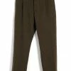 HANSEN GARMENTS SUNE | Pleated Wide Cut Trousers | Brown Herringbone