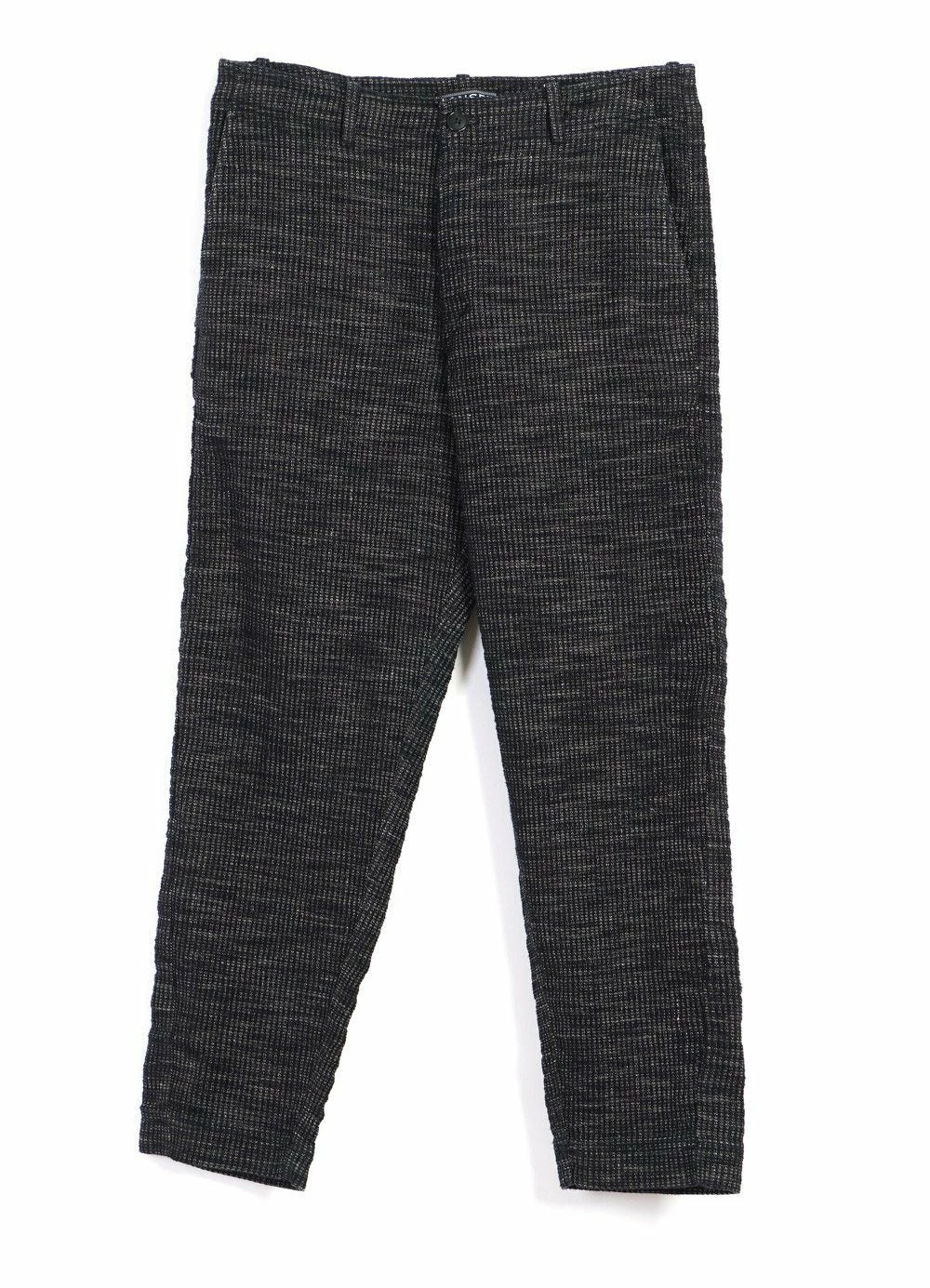 HANSEN GARMENTS TRYGVE | Wide Cut Cropped Trousers | Black Hemp