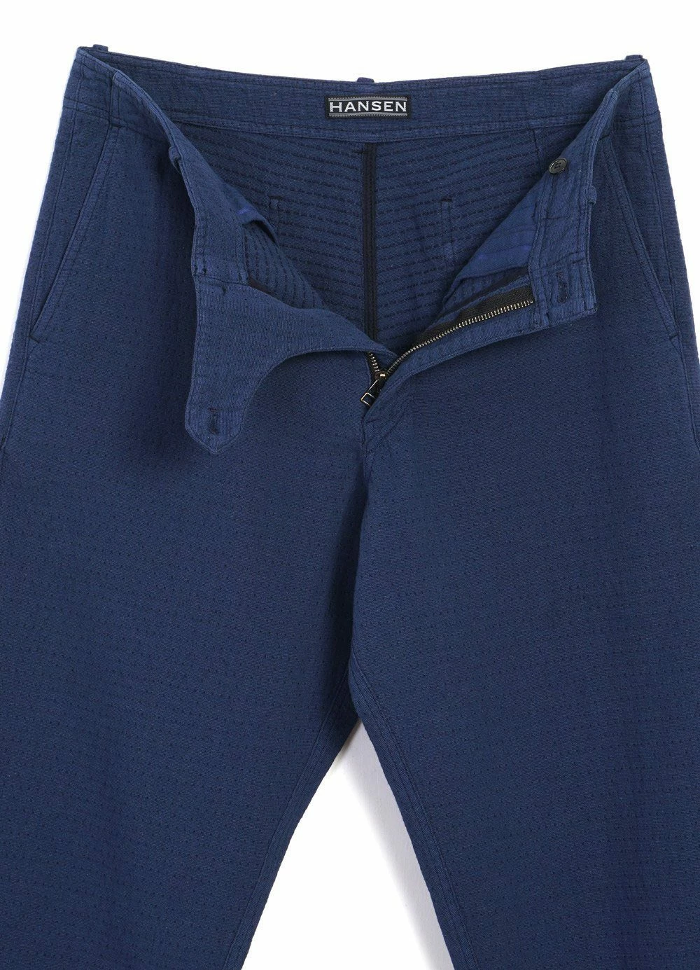 HANSEN GARMENTS TRYGVE | Wide Cut Cropped Trousers | Blue - Image 4