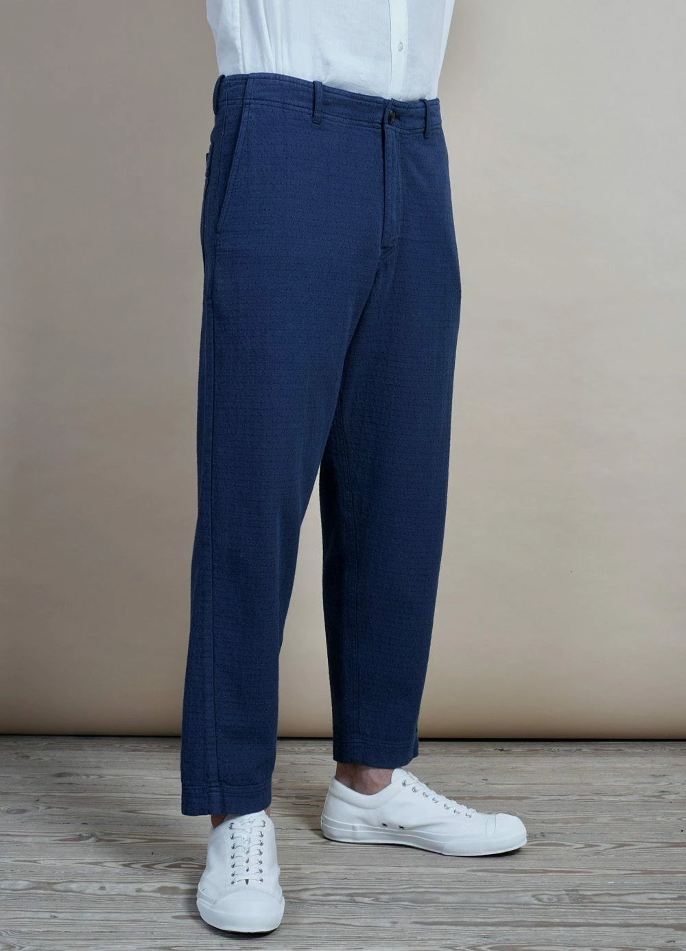 HANSEN GARMENTS TRYGVE | Wide Cut Cropped Trousers | Blue - Image 2