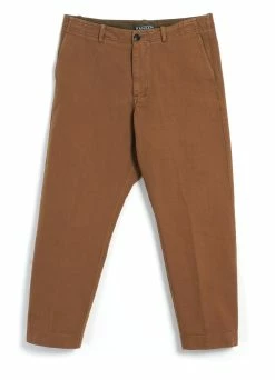HANSEN GARMENTS TRYGVE | Wide Cut Cropped Trousers | Terra